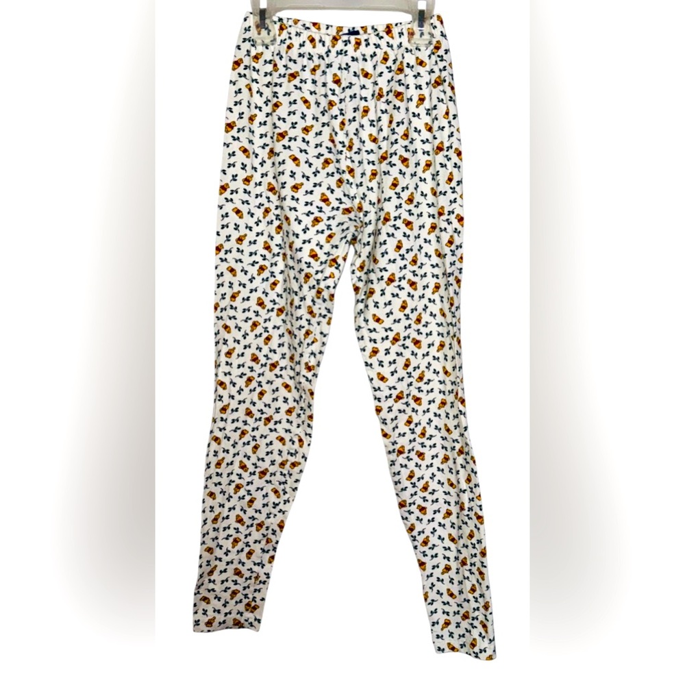 Vintage Winnie the Pooh White Floral Print Leggings Pants Size Small